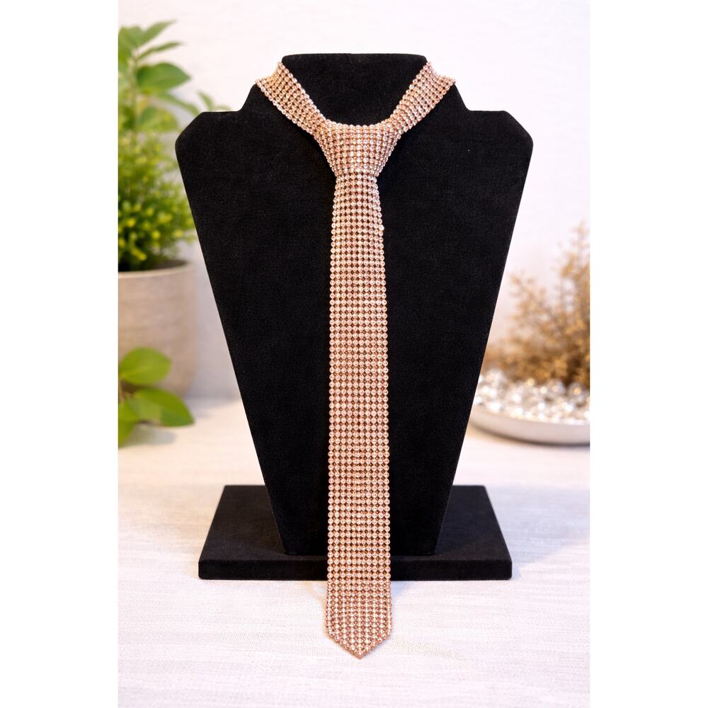 2 - Rhinestone Ties | Silver & Rose Gold - Picture 2 of 6